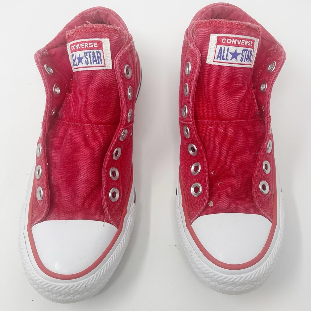 [Converse] red slip on all star Chuck Taylor’s women’s 7